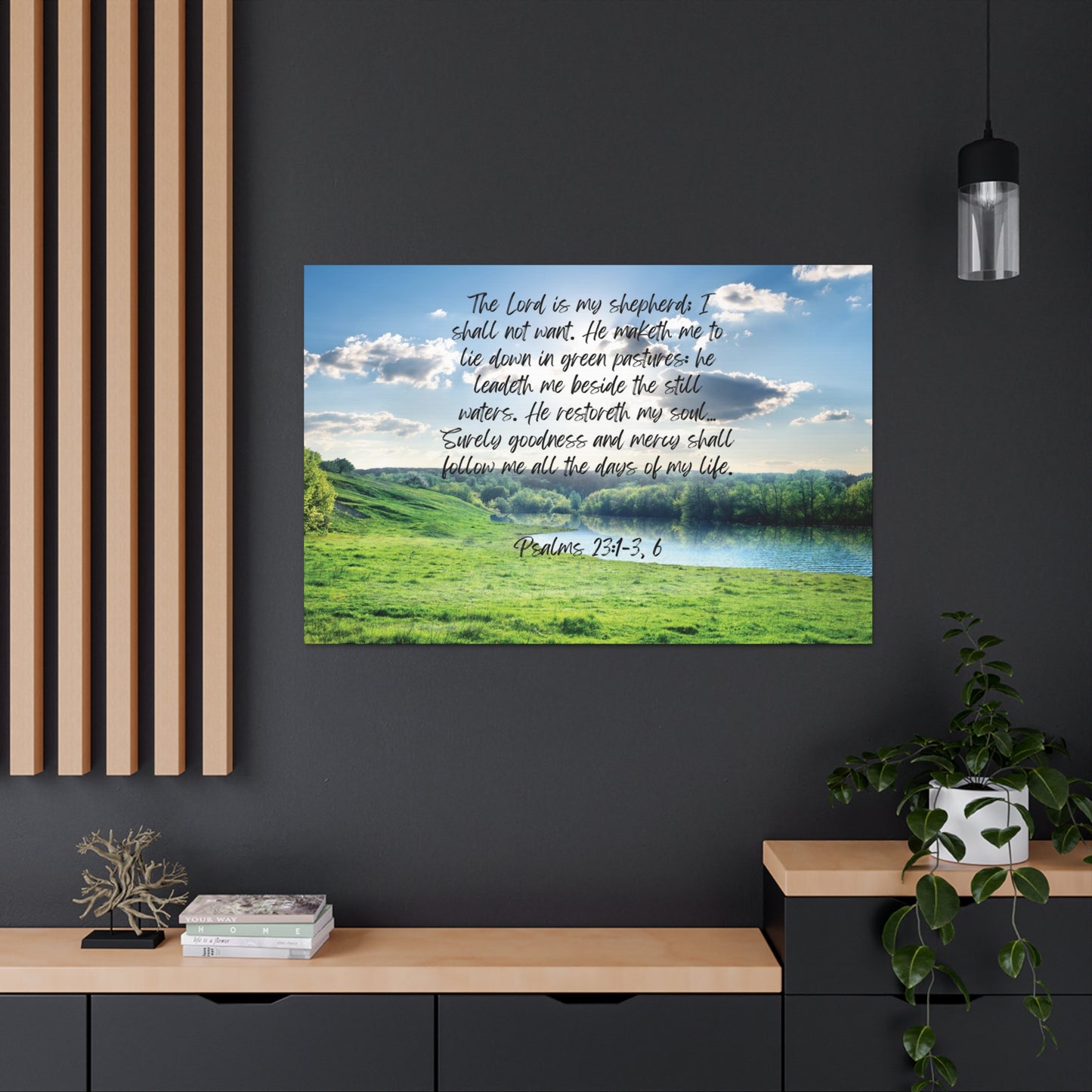 Green pastures, still waters - horizontal canvas