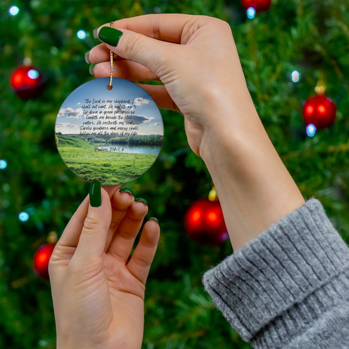 Green pastures, still waters - ornament