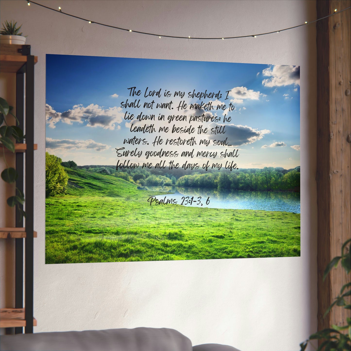 Green pastures, still waters - horizontal poster