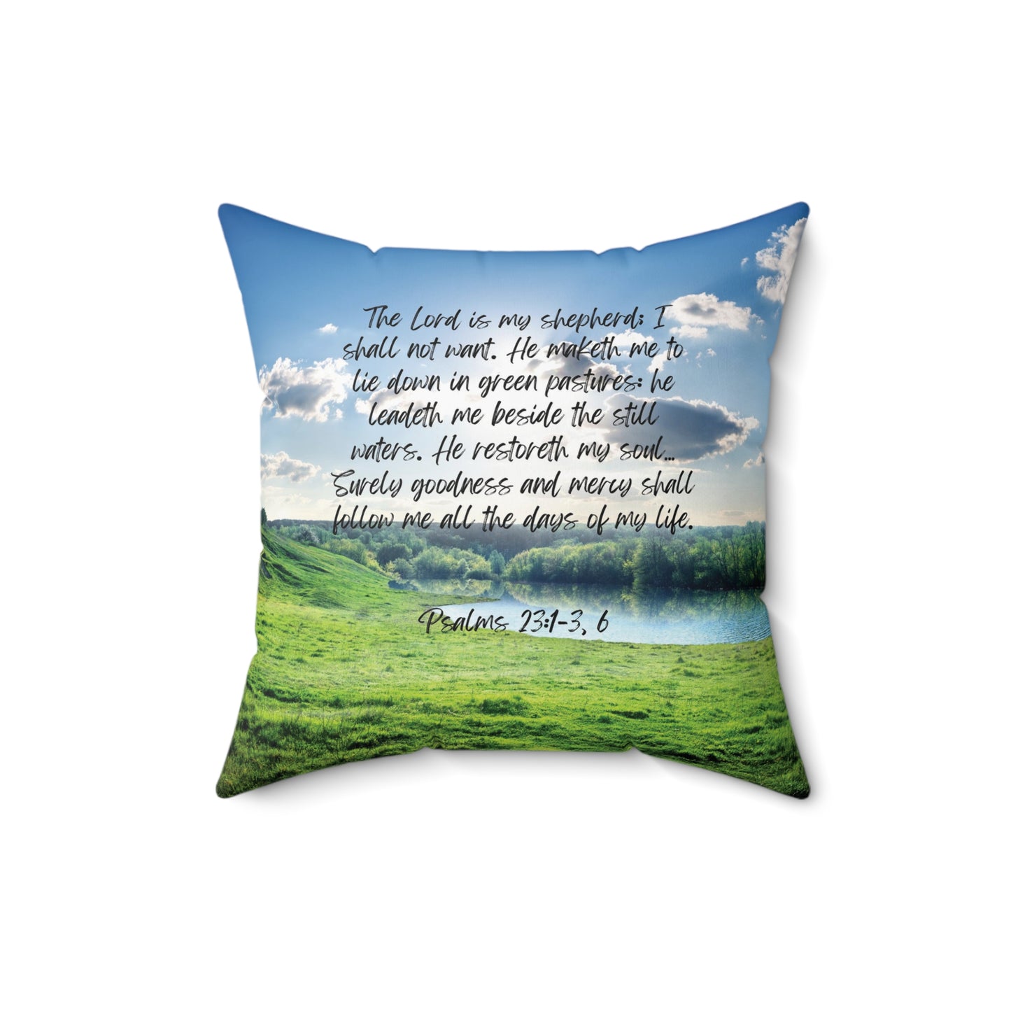 Green pastures, still waters - pillow