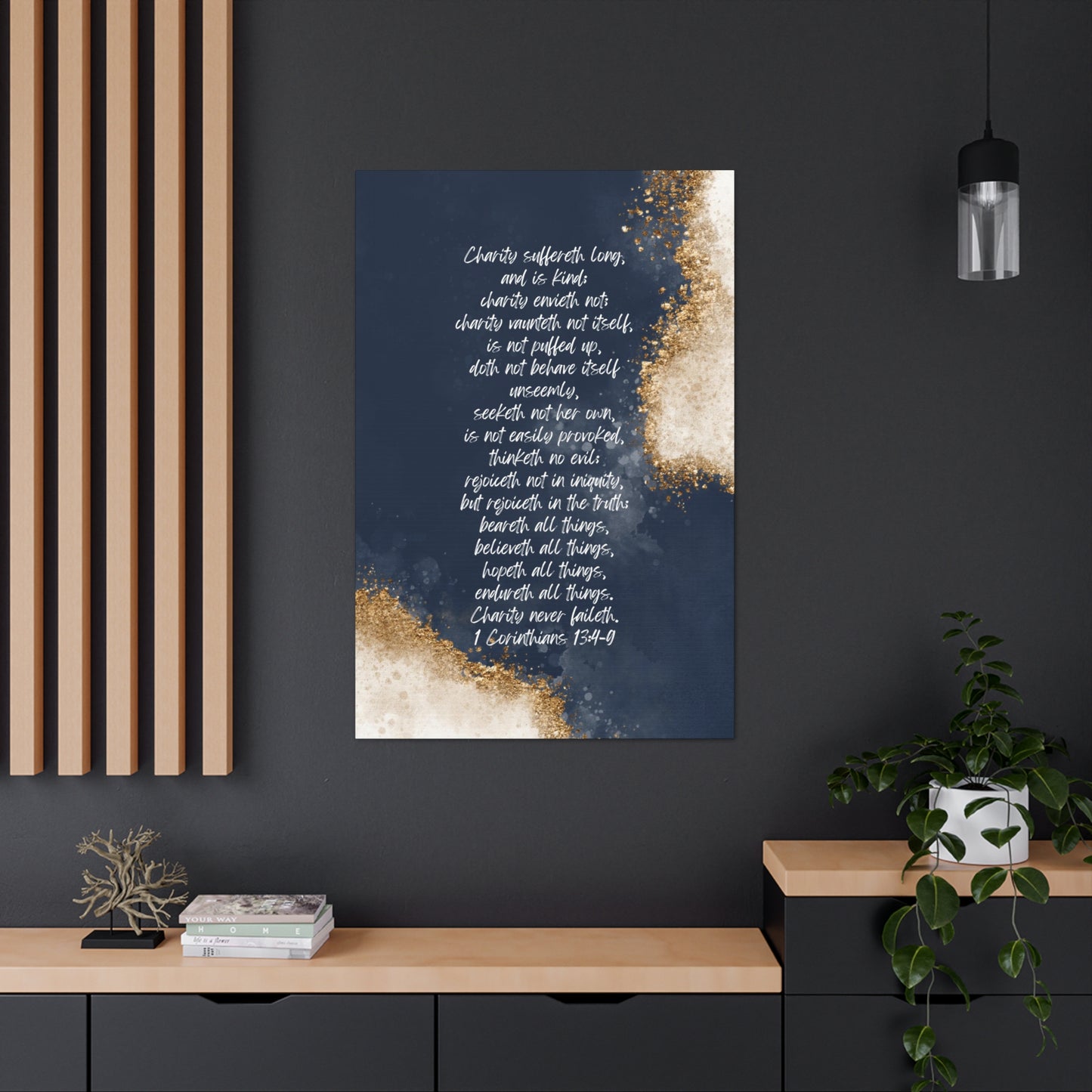 Charity never faileth - vertical canvas