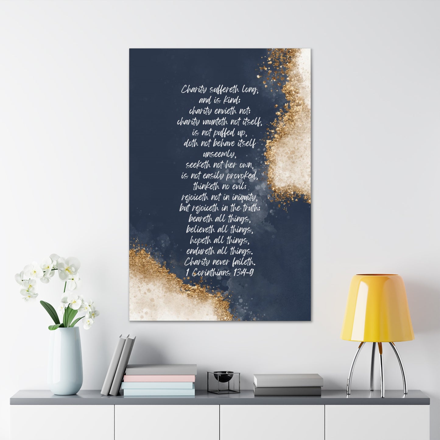 Charity never faileth - vertical canvas